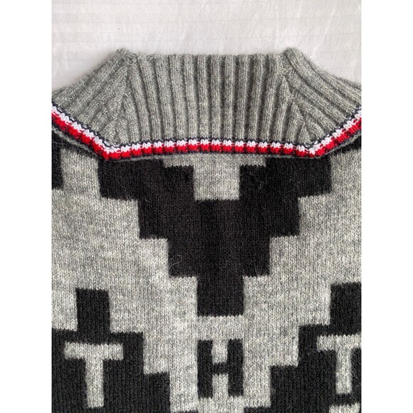 Rare! Tommy Hilfiger Fair Isle Cardigan Logo Cotton Wool Alpaca LARGE. NWOT - Picture 8 of 11